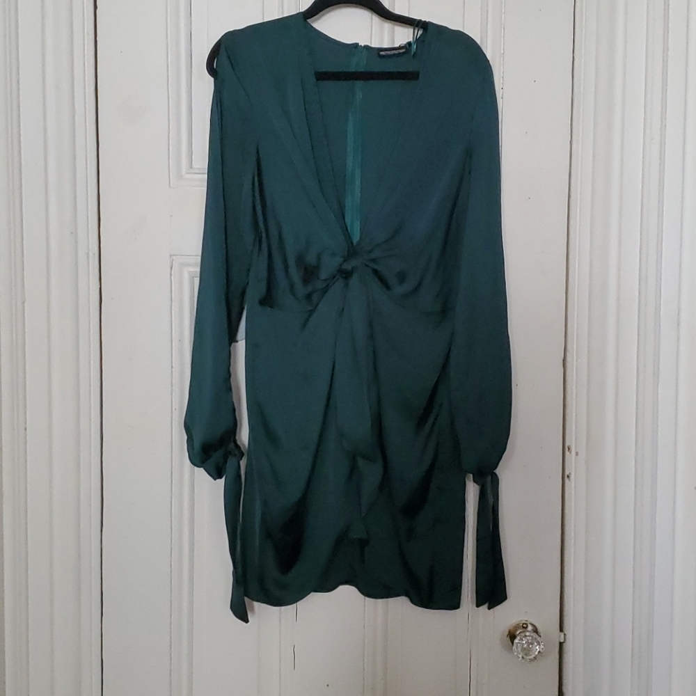 Green silk dress